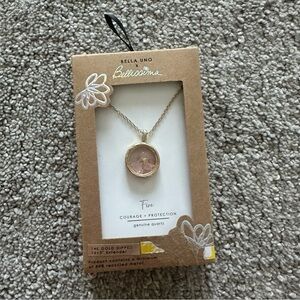 Bella Uno Bellissima Gold & Pink Quartz Pink Shaker Necklace